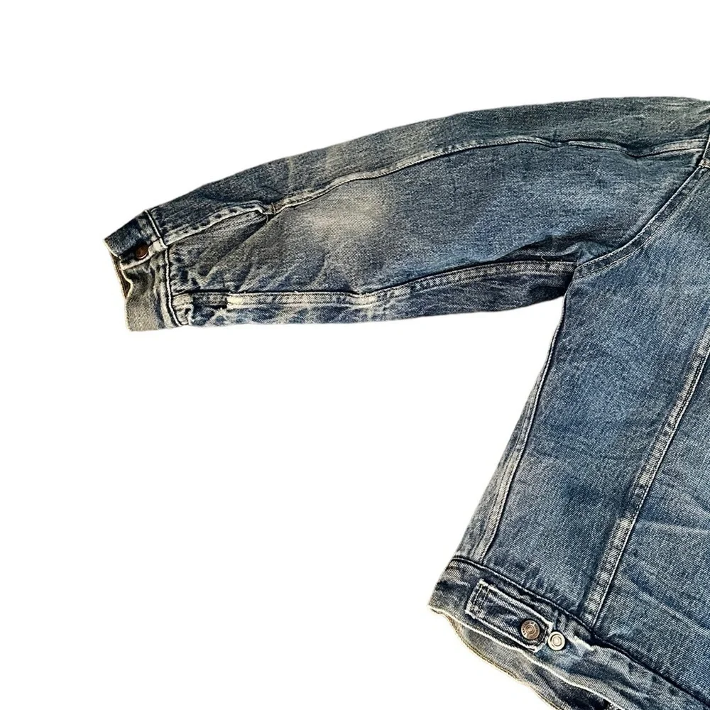 Vintage 70s Sears Roebucks Sherpa Denim Trucker Jean Jacket USA Size 38​ - Picture 8 of 12